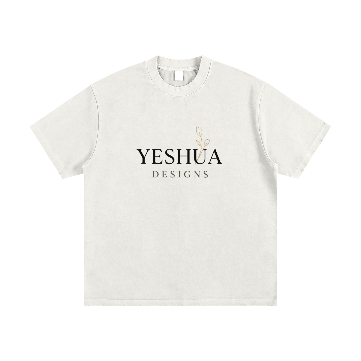 Yeshua Designs Logo T-Shirt – Minimalist Edition - Heavyweight Vintage Washed Frayed T-Shirt