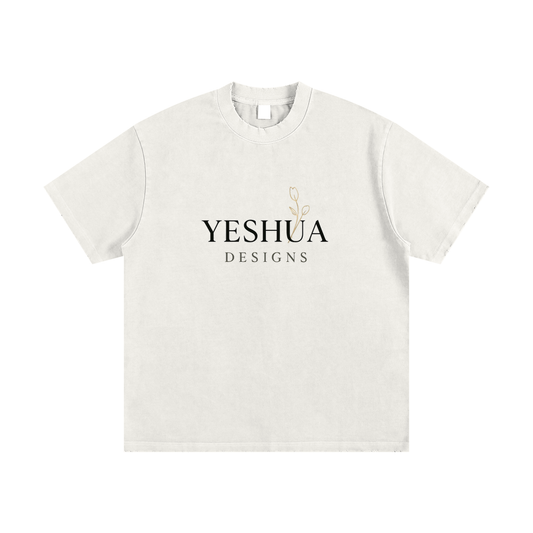 Yeshua Designs Logo T-Shirt – Minimalist Edition - Heavyweight Vintage Washed Frayed T-Shirt