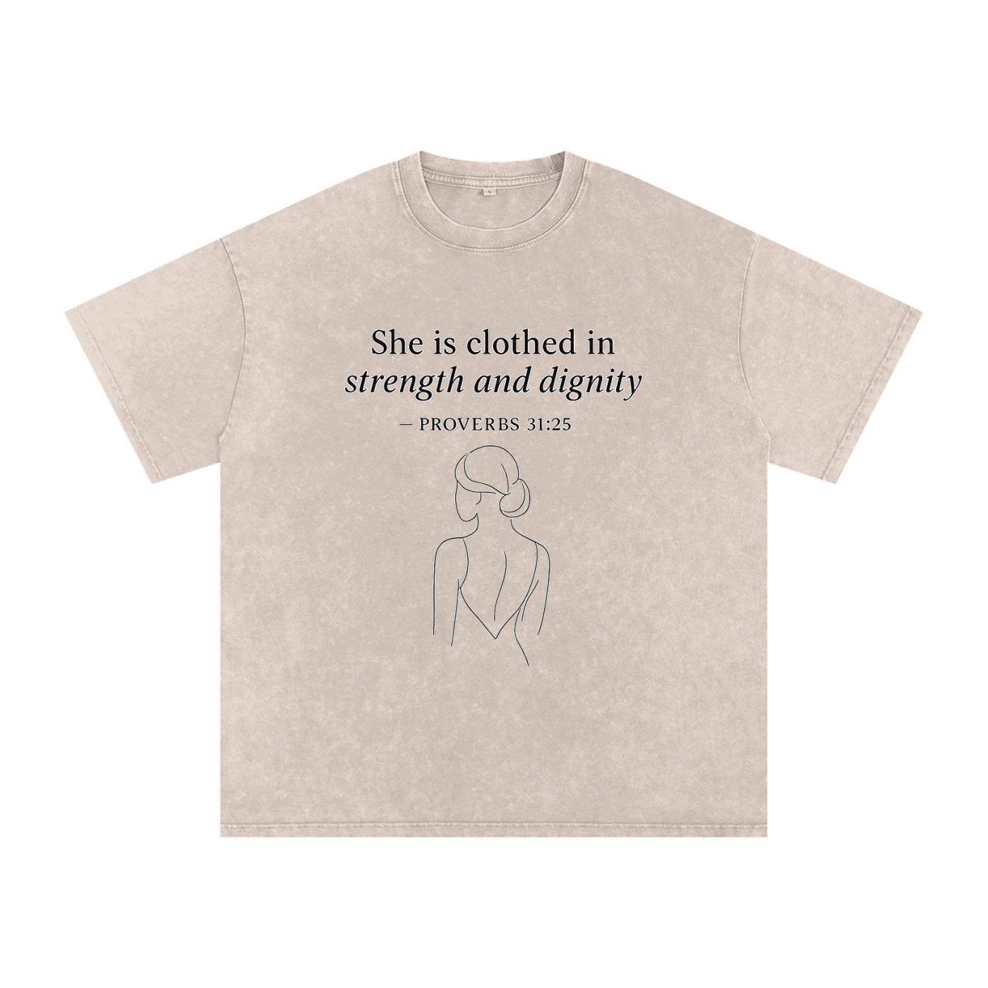 Proverbs 31:25 – Strength & Dignity - Acid Wash Oversize T-Shirt